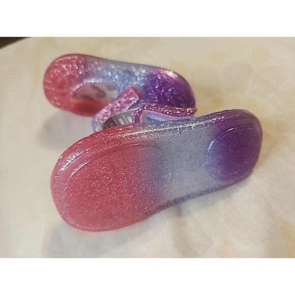 Wonder Nation Infant Girls Jelly Shoes Sandals sz 3 Red, Blue Purple Hook & Loop - Picture 4 of 6